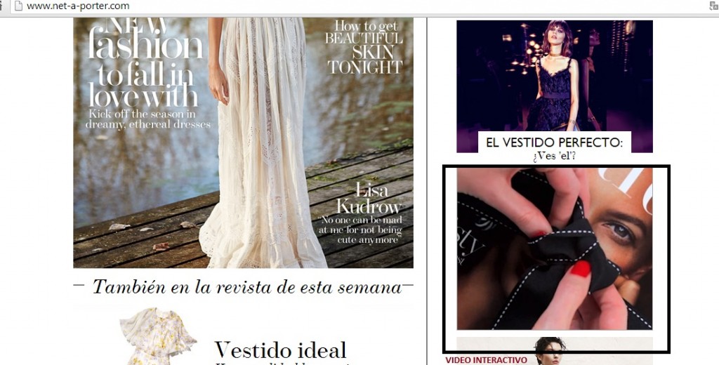 Banners interactivos. Fuente Net a Porter